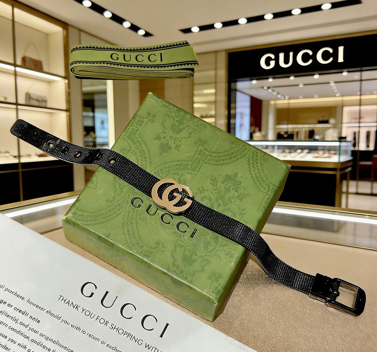 Gucci Black Double G Leather Bracelet - album image 5