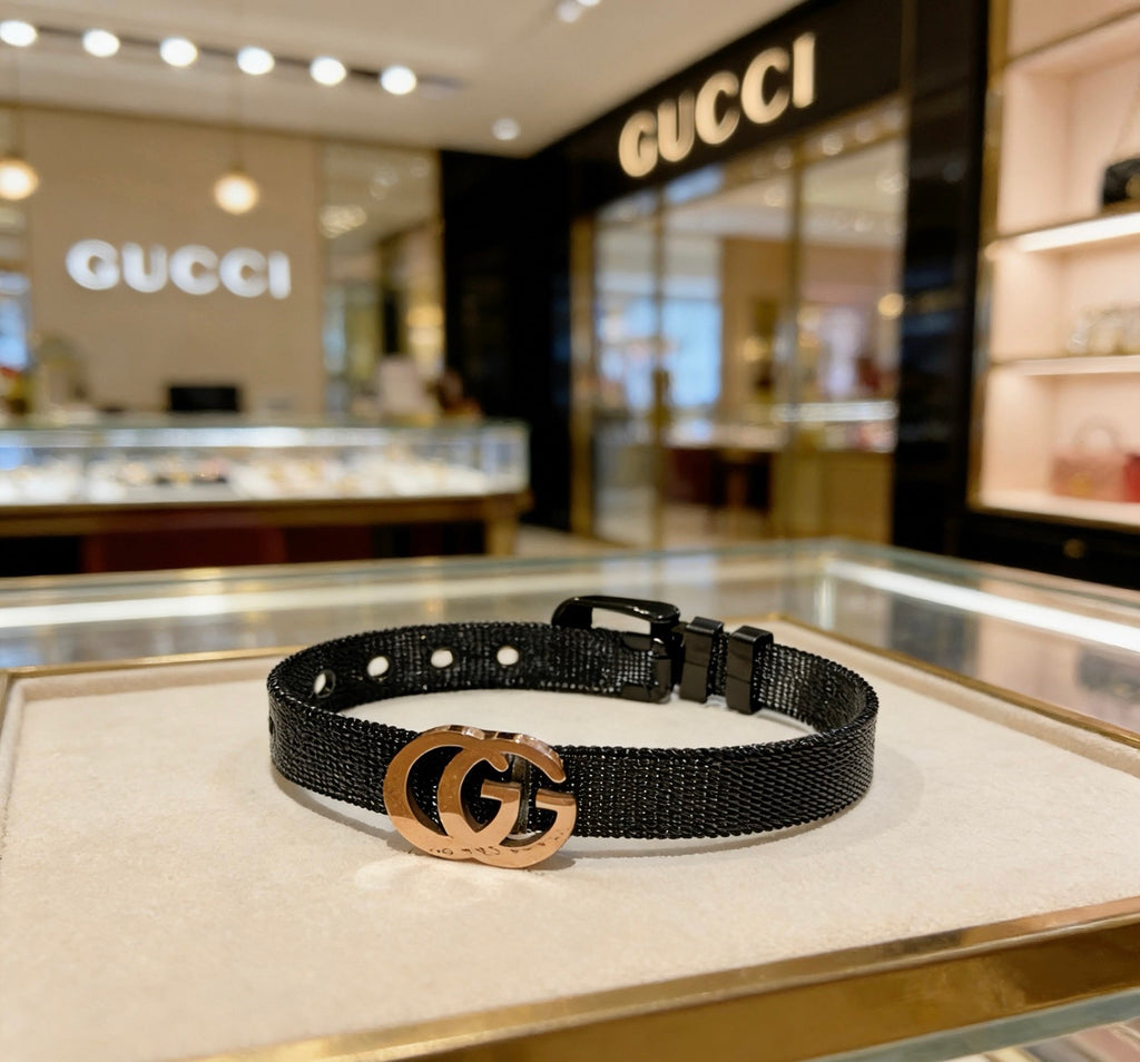 Gucci Black Double G Leather Bracelet - album image 7