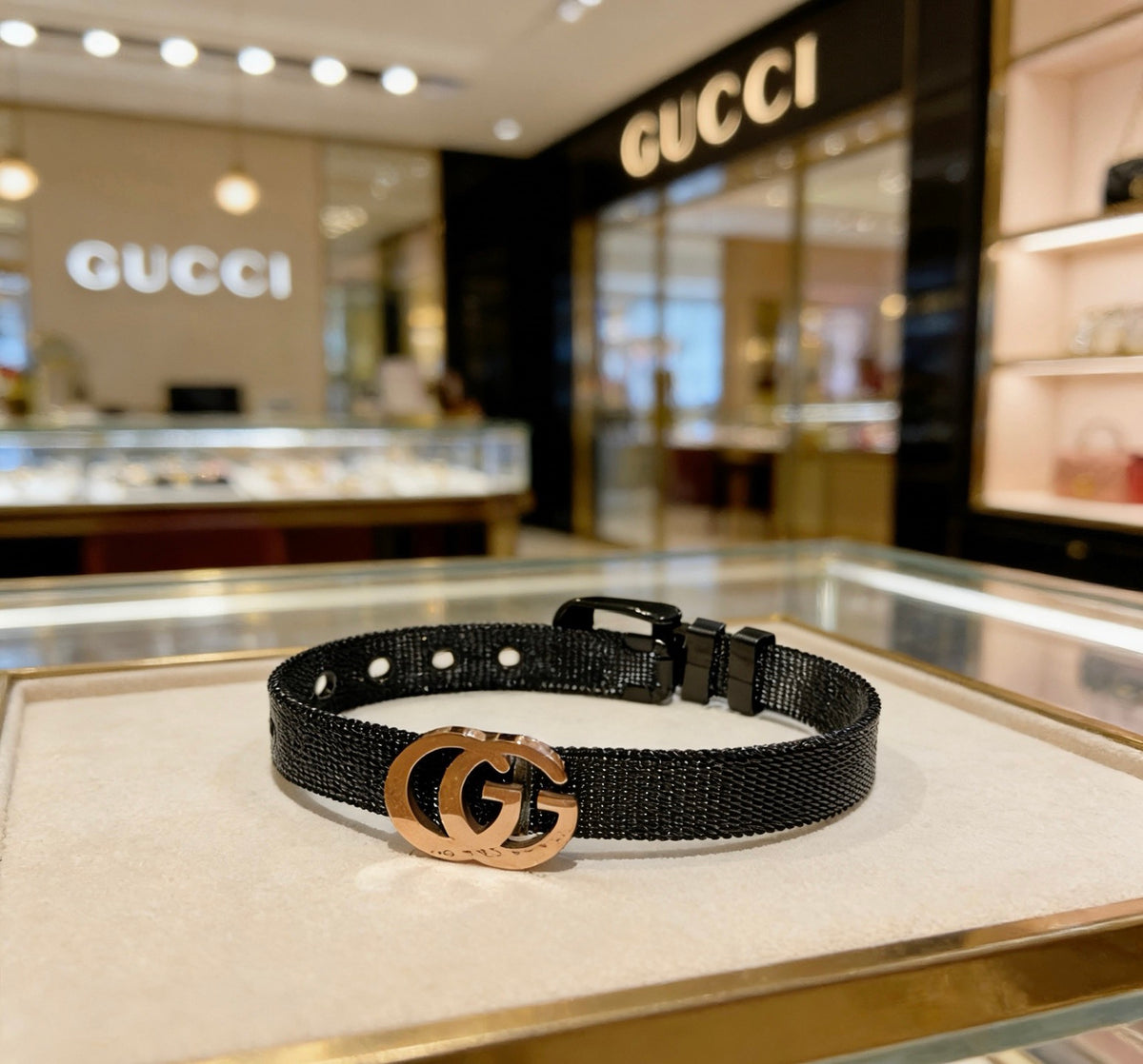 Gucci Black Double G Leather Bracelet - album image 7