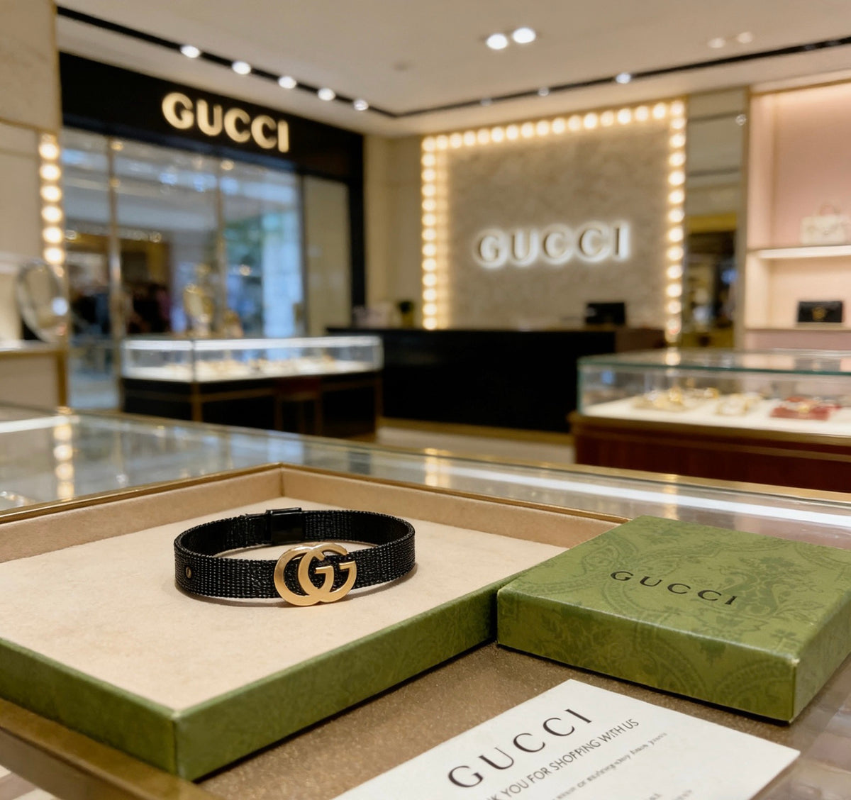 Gucci Black Double G Leather Bracelet - album image 2