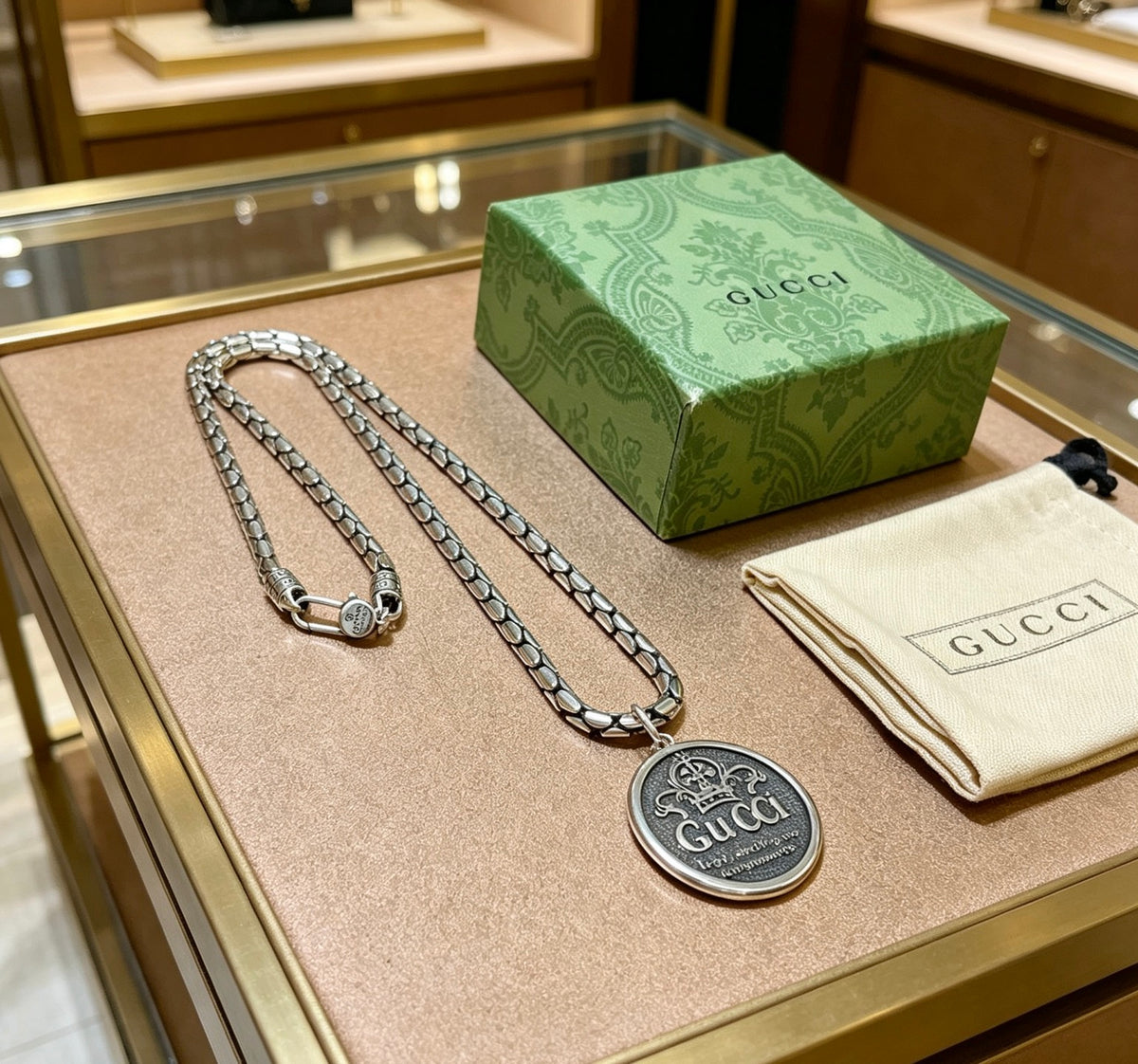 Gucci Anger Forest Interlocking G Antiqued Chain Necklace - album image 7