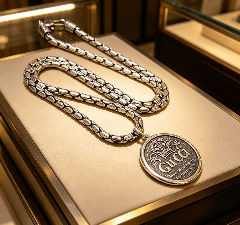 Gucci Anger Forest Interlocking G Antiqued Chain Necklace - album image 2
