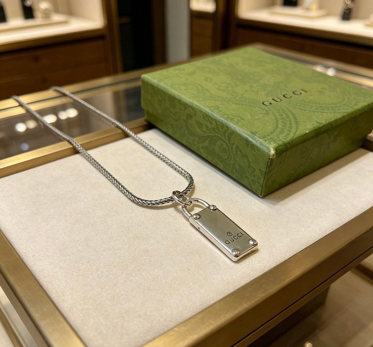Gucci Anger Forest Interlocking G Antiqued Chain Necklace - album image 2