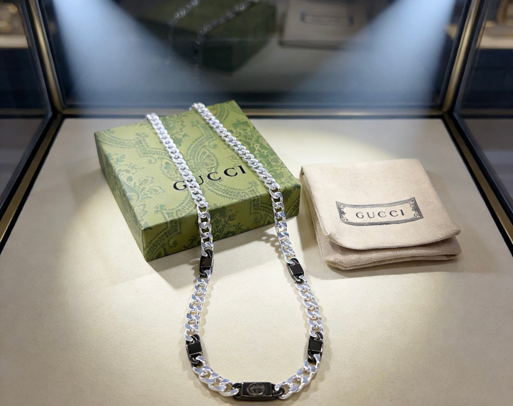 Gucci Anger Forest Interlocking G Antiqued Chain Necklace - album image 6