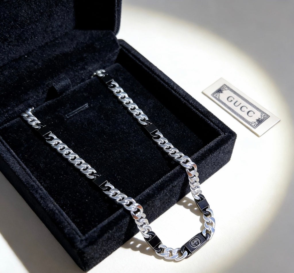 Gucci Anger Forest Interlocking G Antiqued Chain Necklace - album image 5