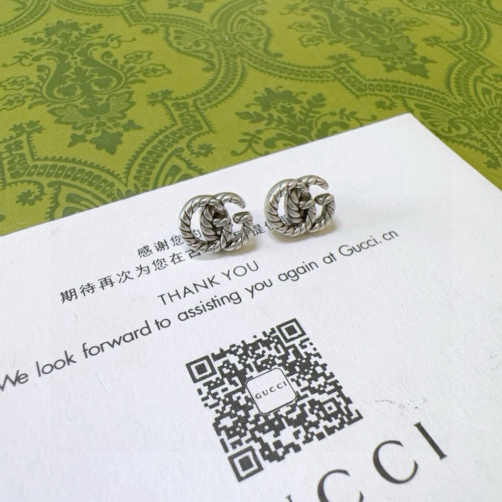 Gucci Anger Forest Interlocking G Antiqued Stud Earrings - album image 9