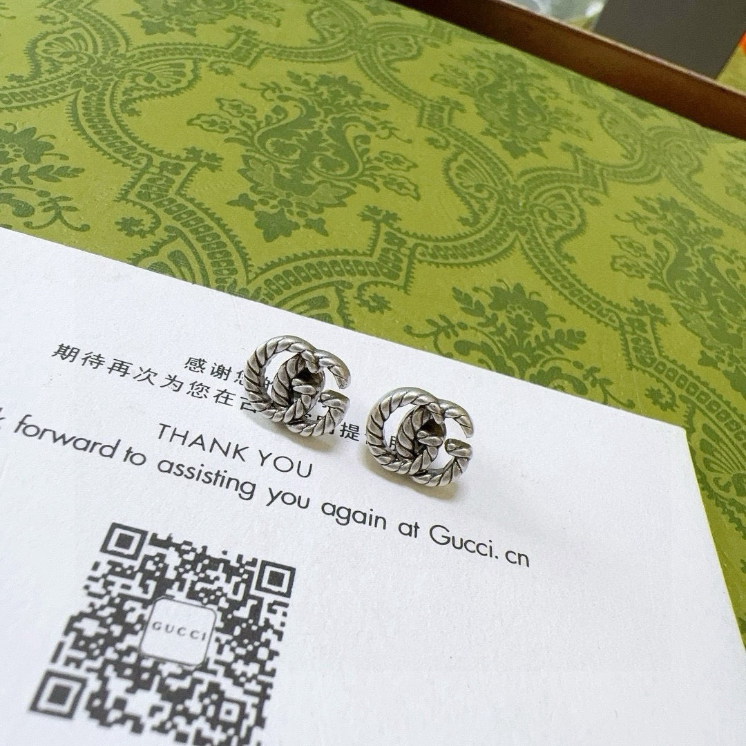 Gucci Anger Forest Interlocking G Antiqued Stud Earrings - album image 6