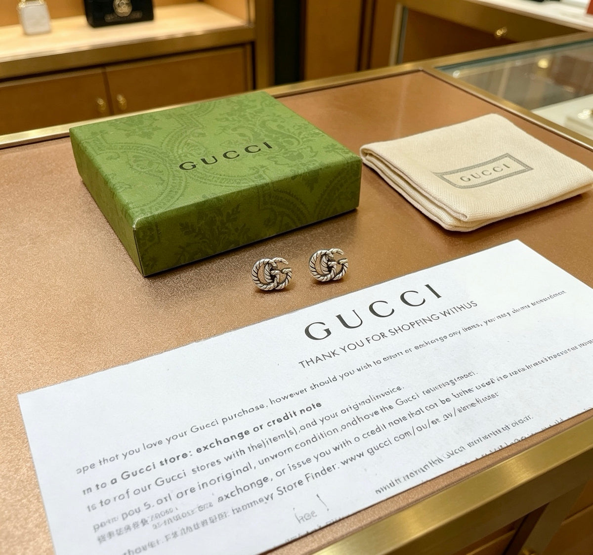 Gucci Anger Forest Interlocking G Antiqued Stud Earrings - album image 4
