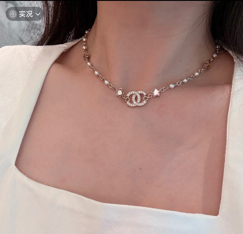 Chanel Interlocking C Multicolor Pearl Crystal Accent Necklace - album image 5
