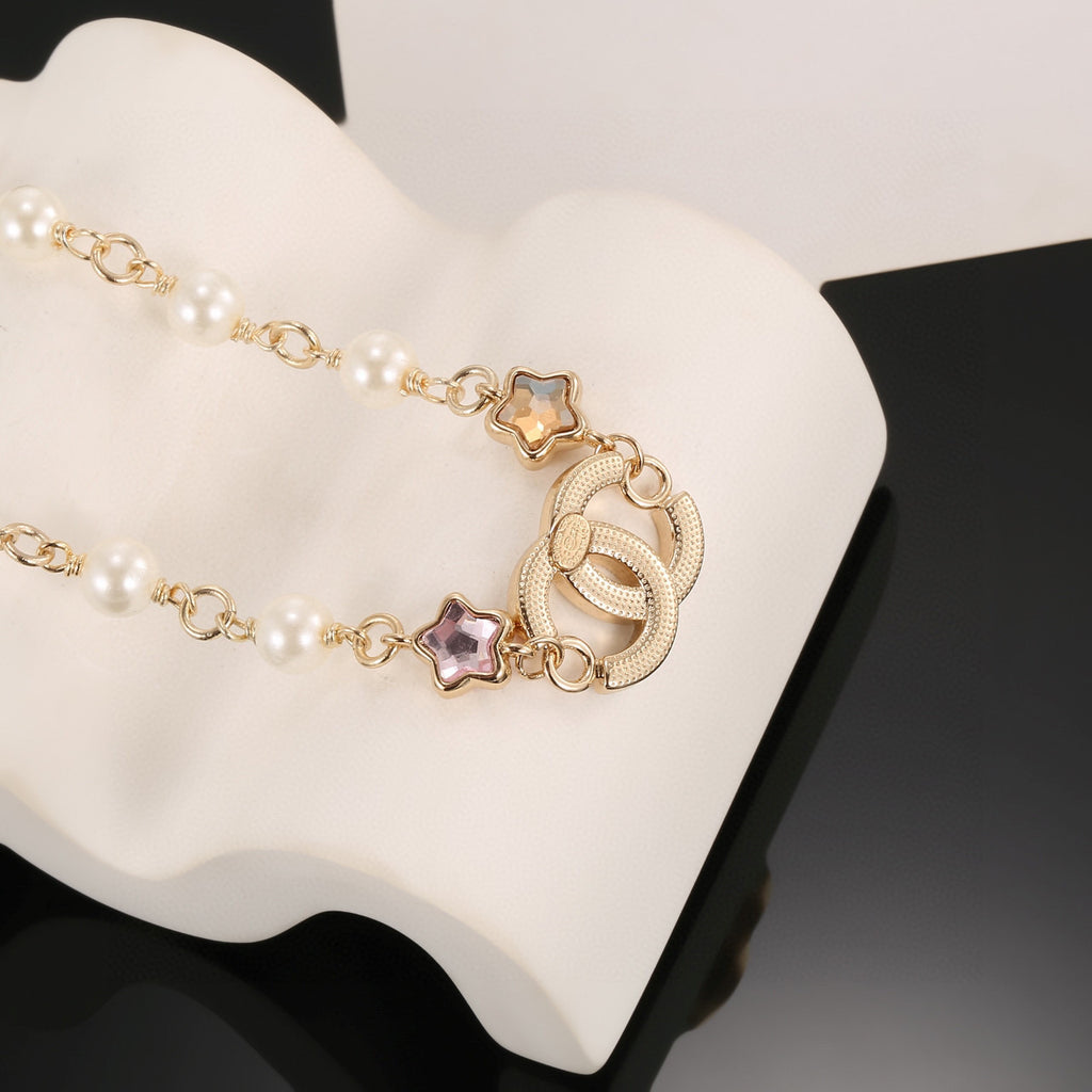 Chanel Interlocking C Multicolor Pearl Crystal Accent Necklace - album image 7