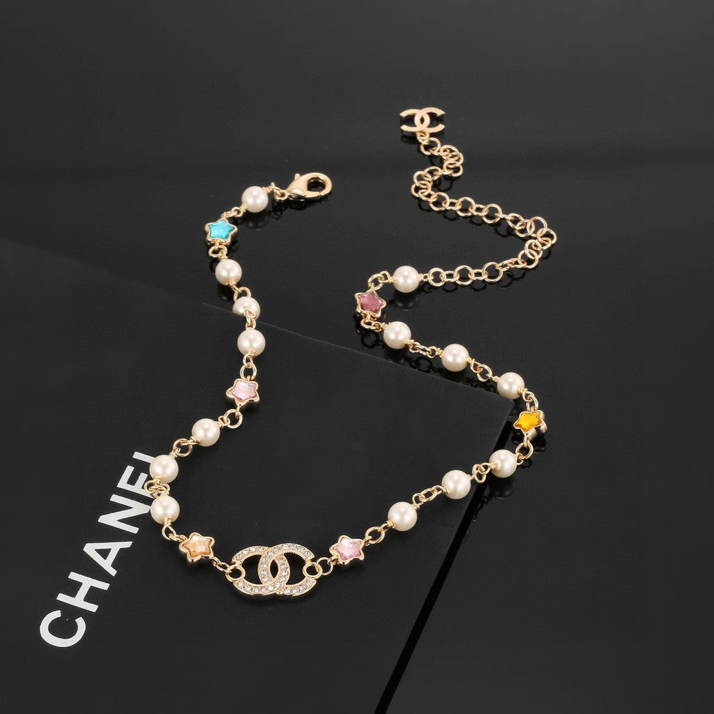 Chanel Interlocking C Multicolor Pearl Crystal Accent Necklace - album image 4