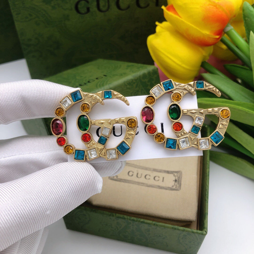 Gucci Multicolor Crystal Accent Earrings - album image 2