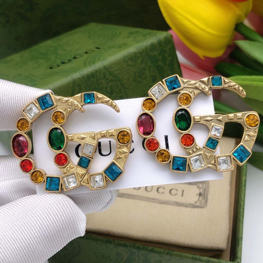 Gucci Multicolor Crystal Accent Earrings - album image 1