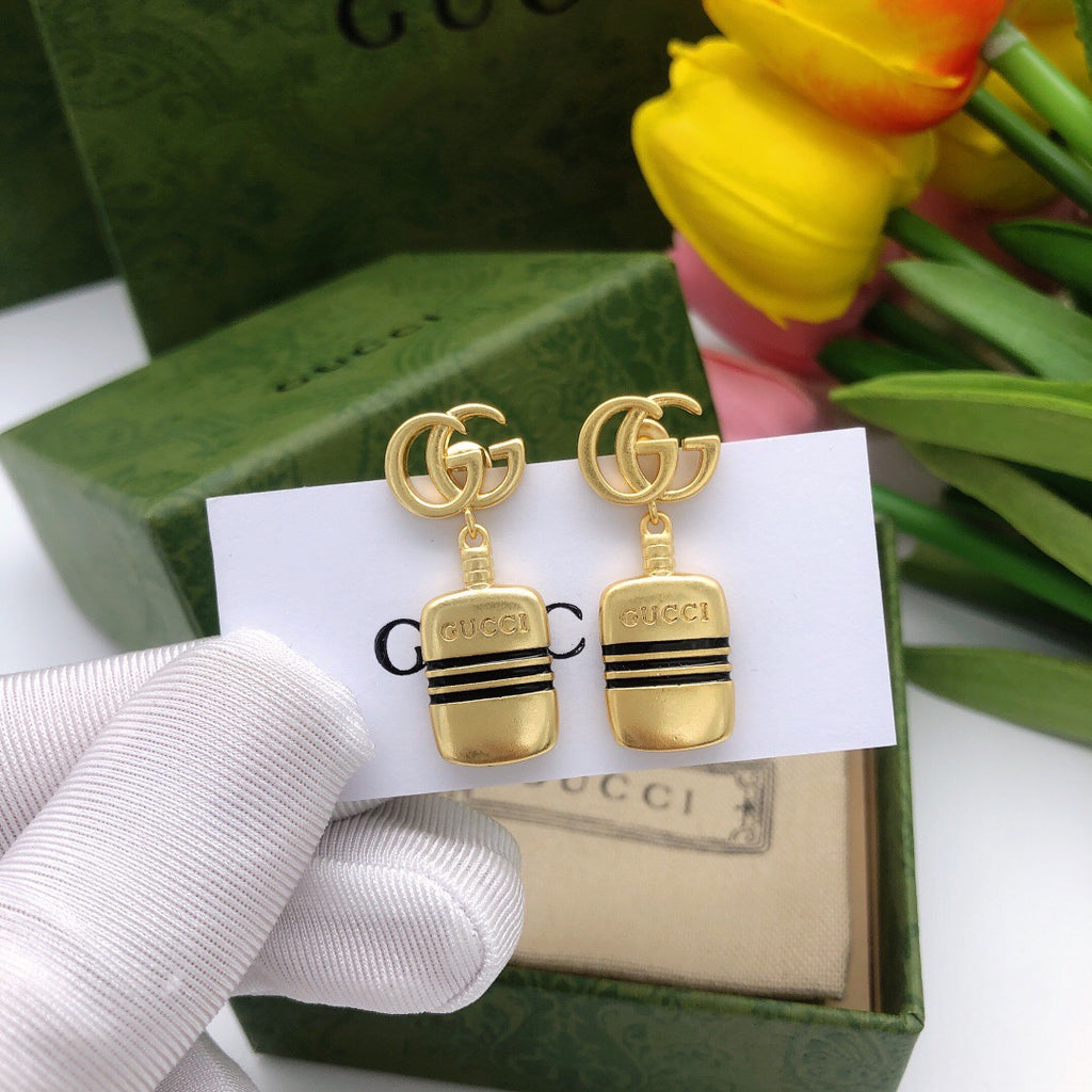 Gucci Interlocking G Antique Gold-Tone Antiqued Earrings - album image 2