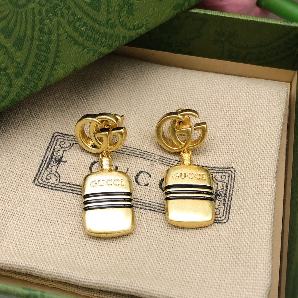 Gucci Interlocking G Antique Gold-Tone Antiqued Earrings - album image 3
