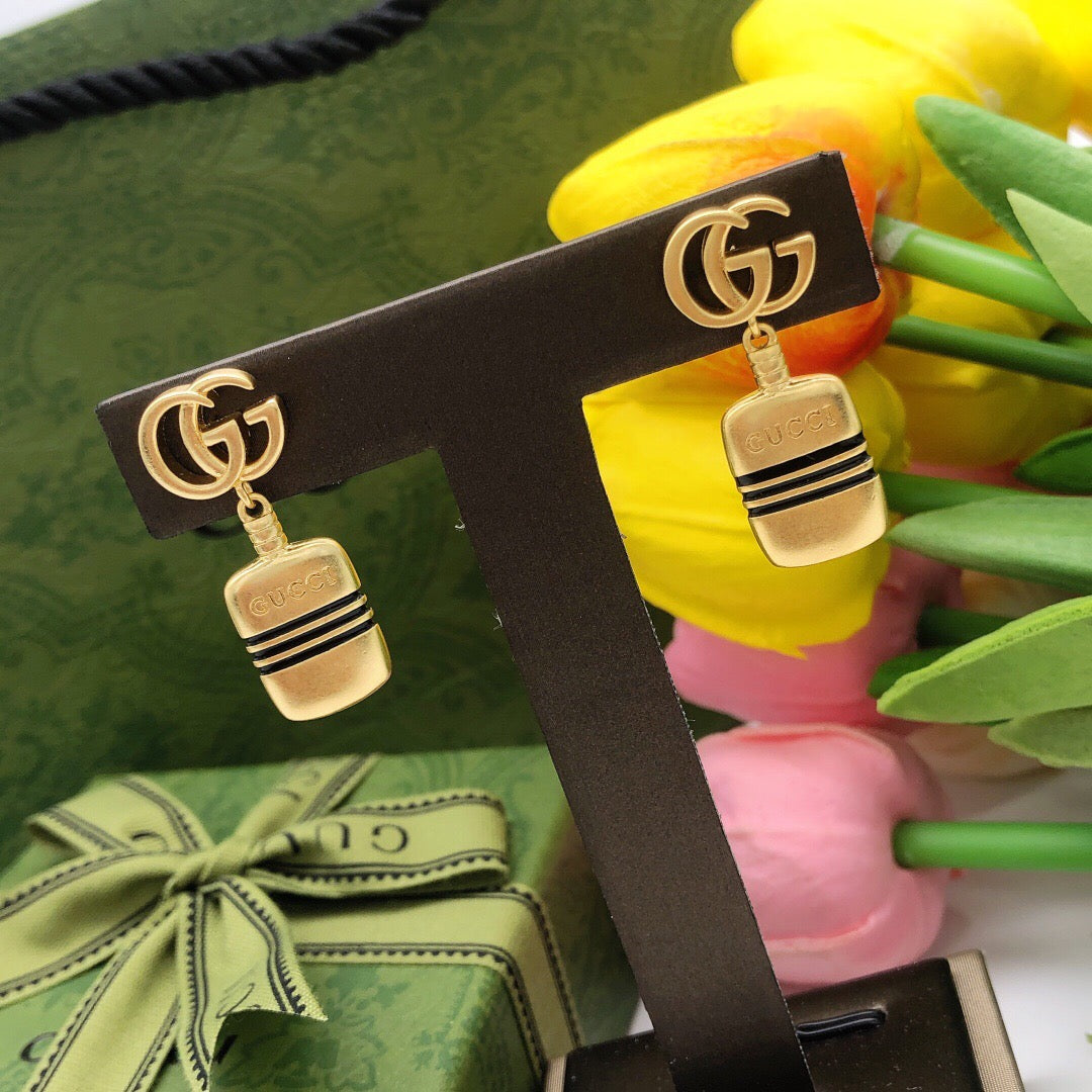 Gucci Interlocking G Antique Gold-Tone Antiqued Earrings - album image 6