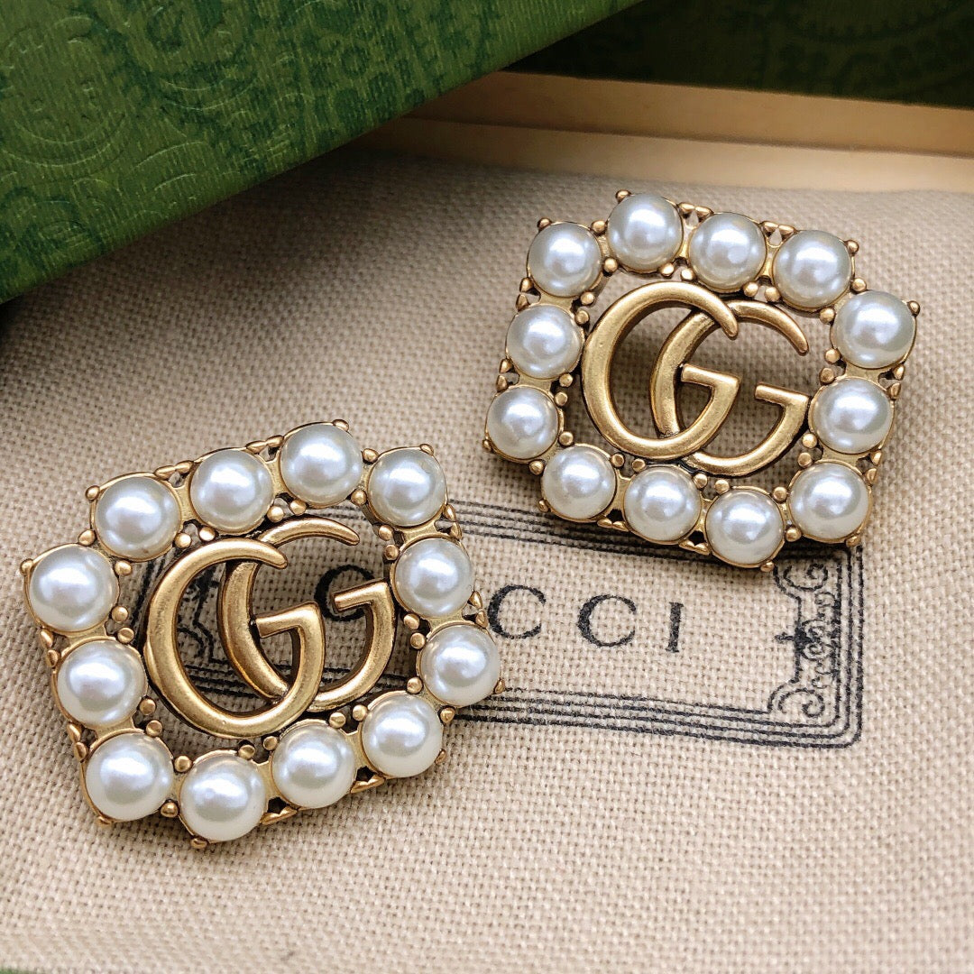 Gucci Interlocking G Pearl Square Earrings - album image 3
