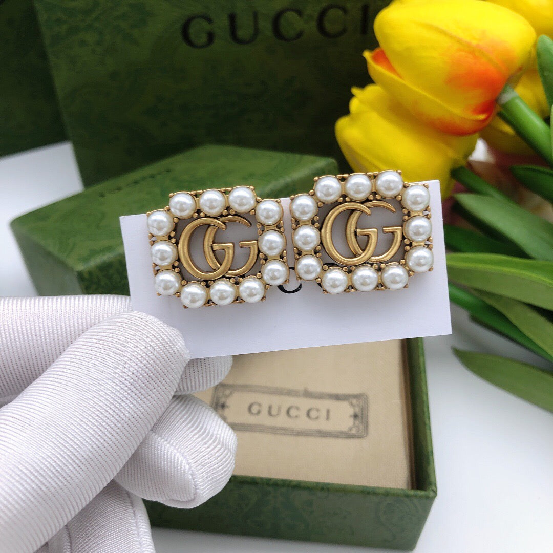 Gucci Interlocking G Pearl Square Earrings - album image 4