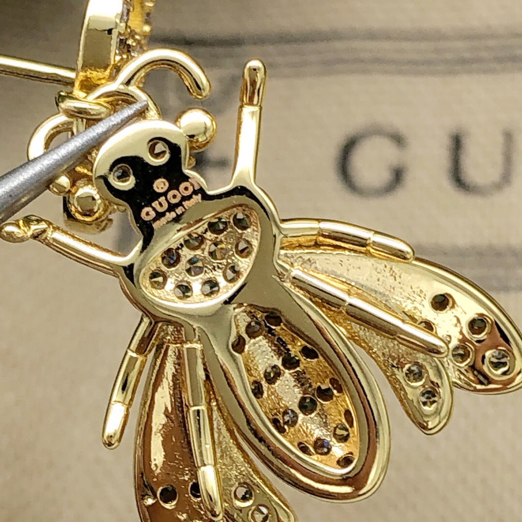 Gucci Interlocking G Bee Crystal Accent Earrings - album image 6