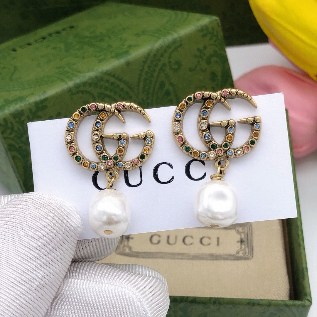 Gucci Multicolor Crystal Accent Earrings - album image 1
