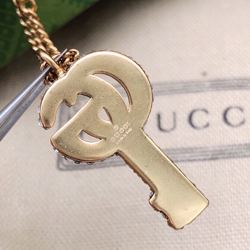 Gucci Interlocking G Key Crystal Accent Necklace - album image 5