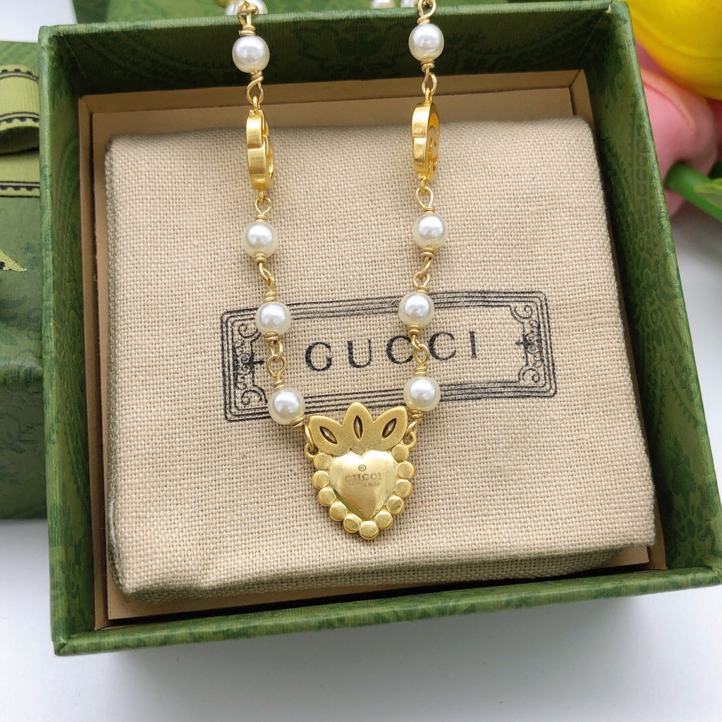 Gucci Red Pearl Heart Necklace - album image 7
