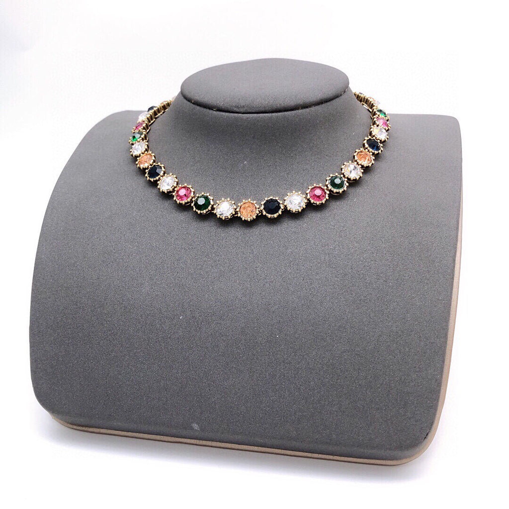 Gucci Gold-Tone Multicolor Crystal and Pearl Necklace - album image 4