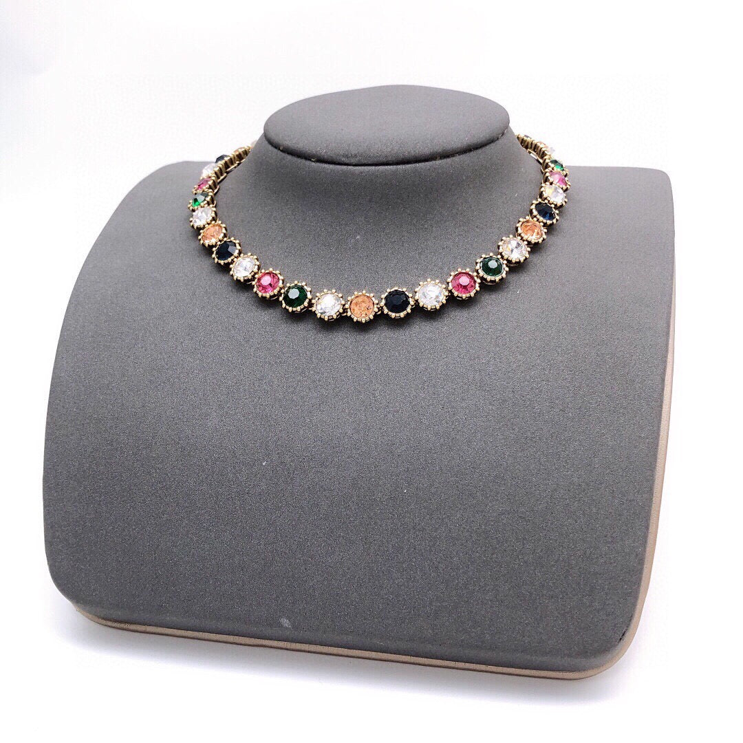 Gucci Gold-Tone Multicolor Crystal and Pearl Necklace - album image 4