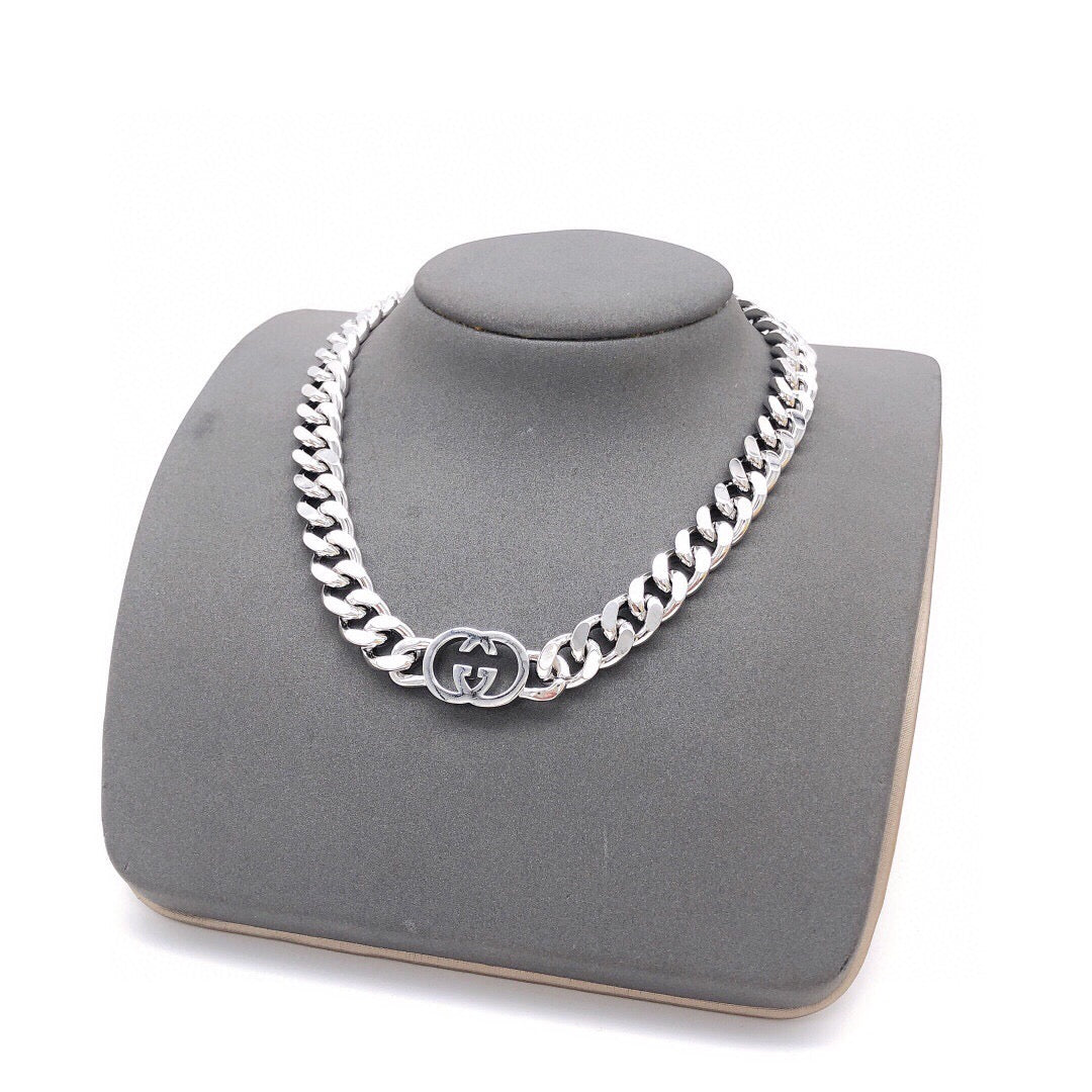 Gucci Interlocking G Silver-Tone Necklace - album image 1