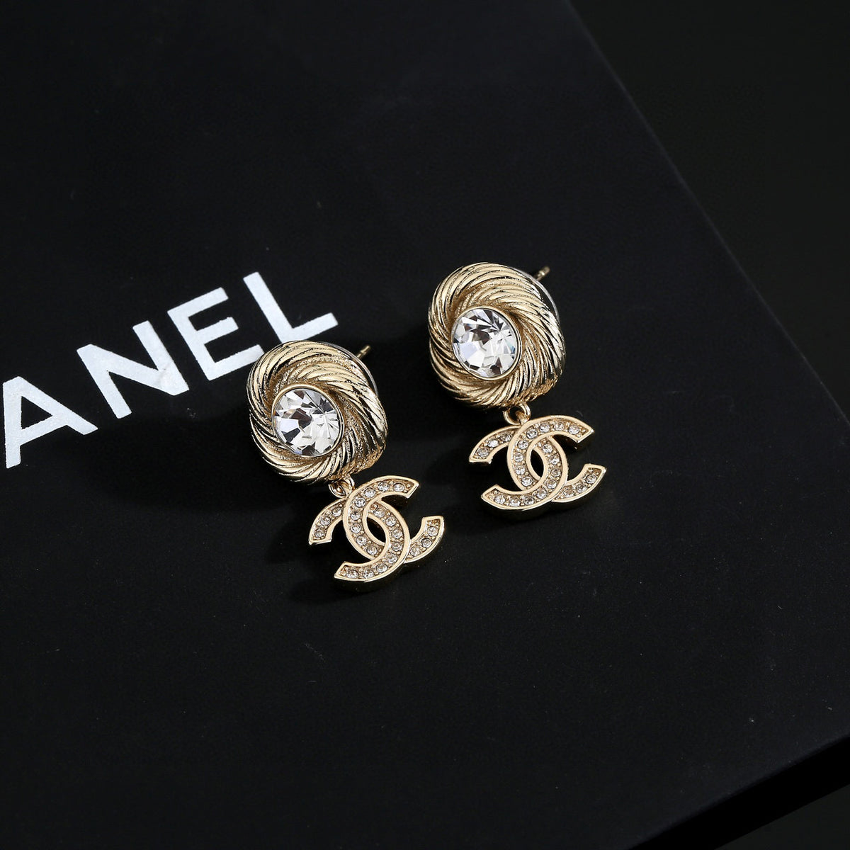Chanel Interlocking C Gold-Tone Stud Earrings - album image 2