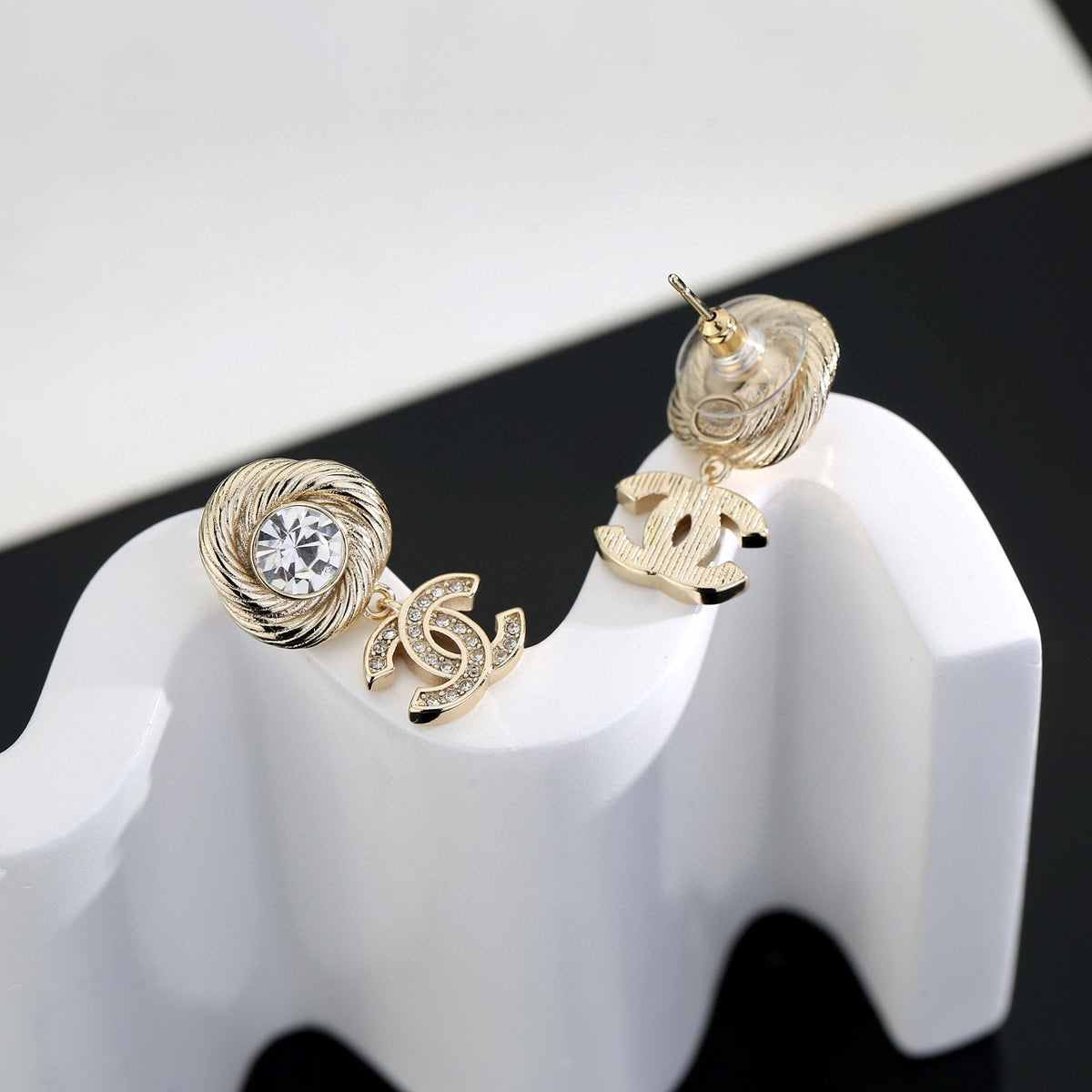 Chanel Interlocking C Gold-Tone Stud Earrings - album image 7