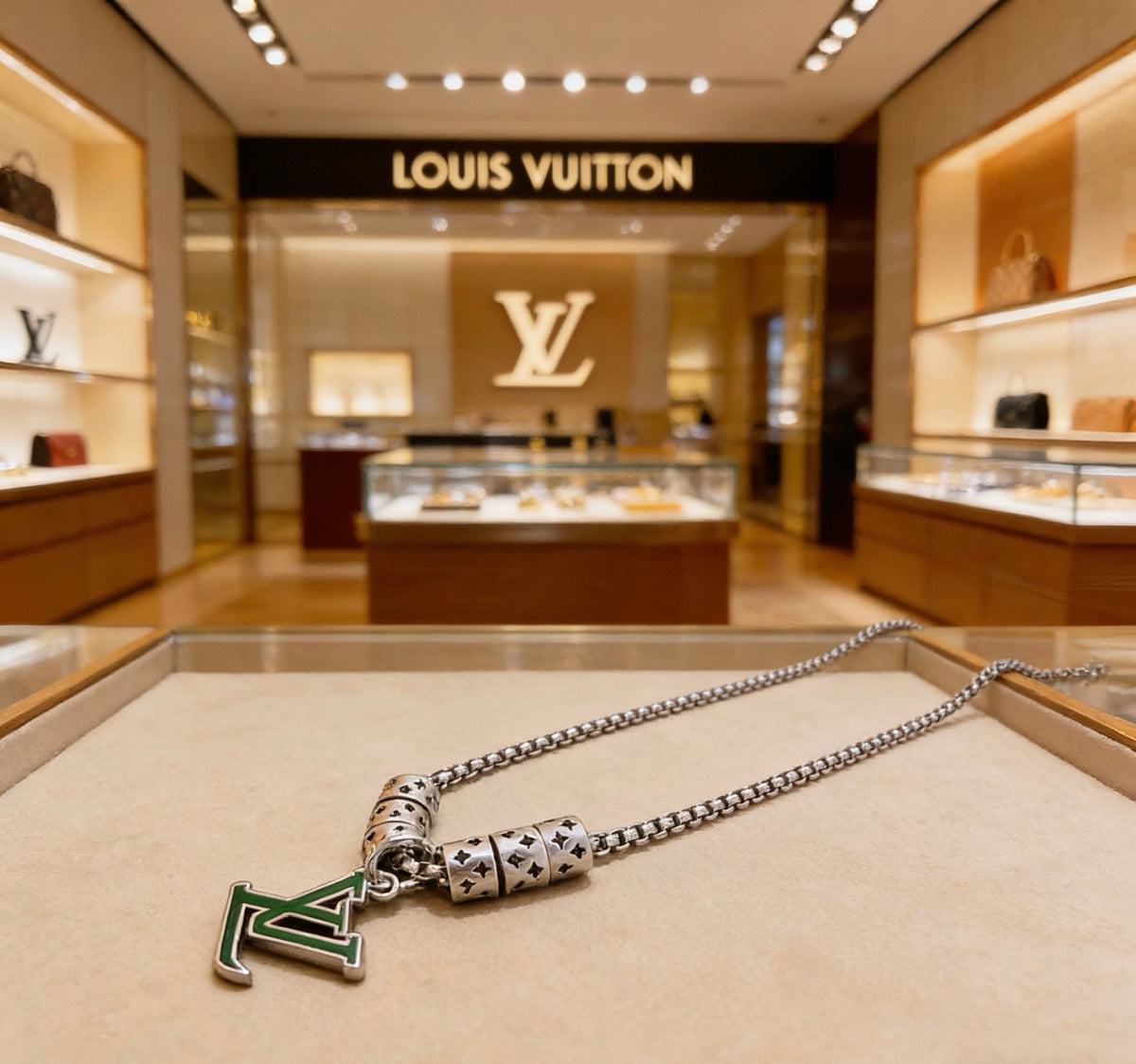 Louis Vuitton Silver-Tone Antiqued Chain Necklace - album image 1