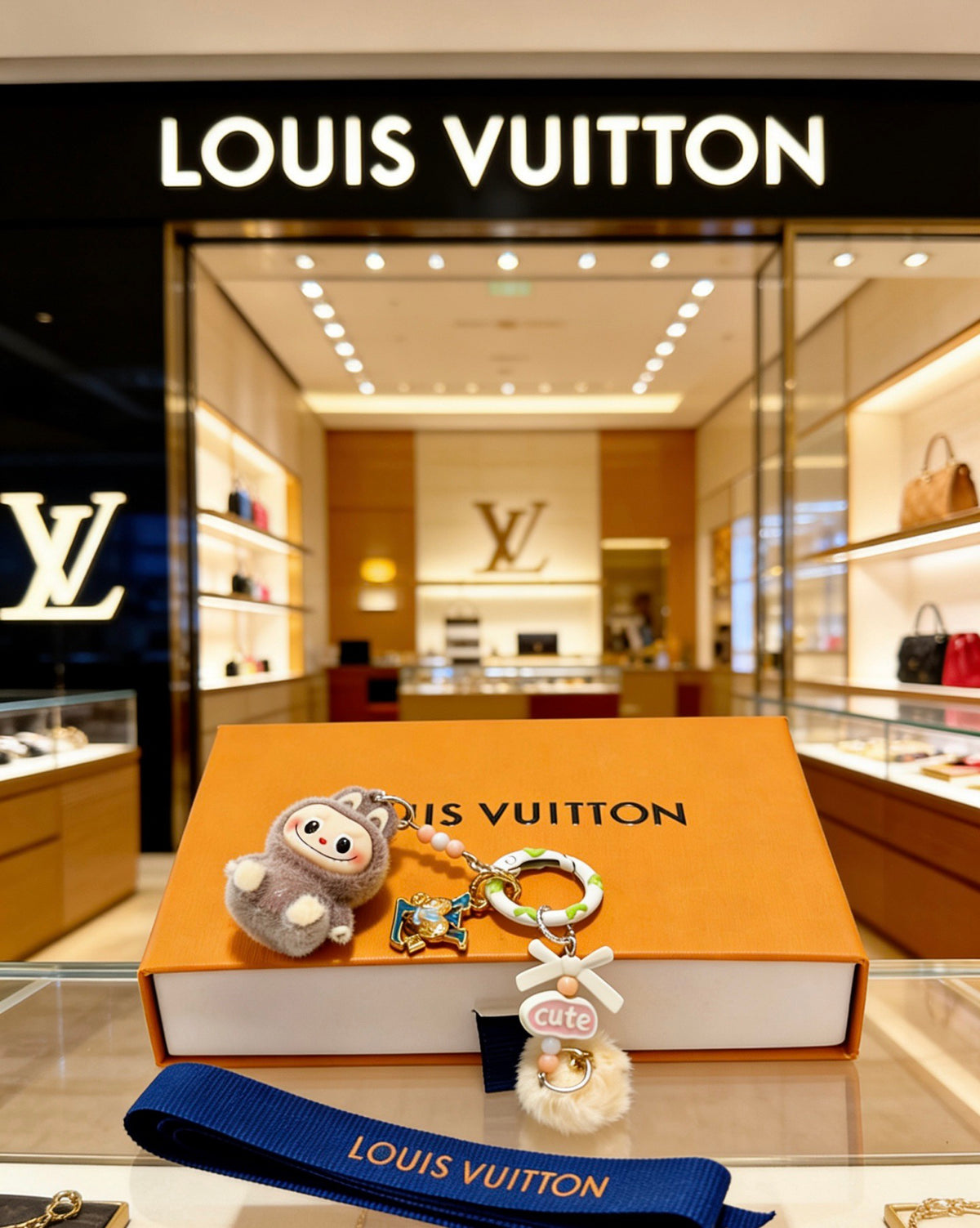 Louis Vuitton White Mini Character Keychain - album image 4