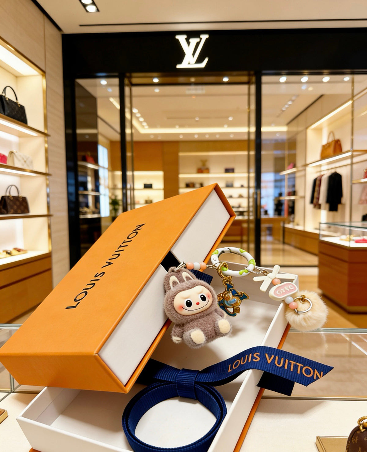 Louis Vuitton White Mini Character Keychain - album image 7
