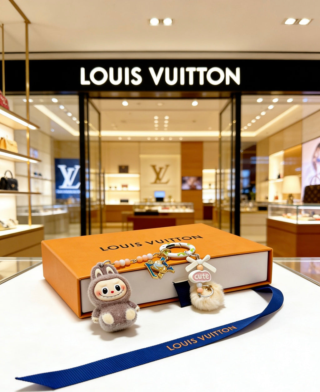 Louis Vuitton White Mini Character Keychain - album image 5