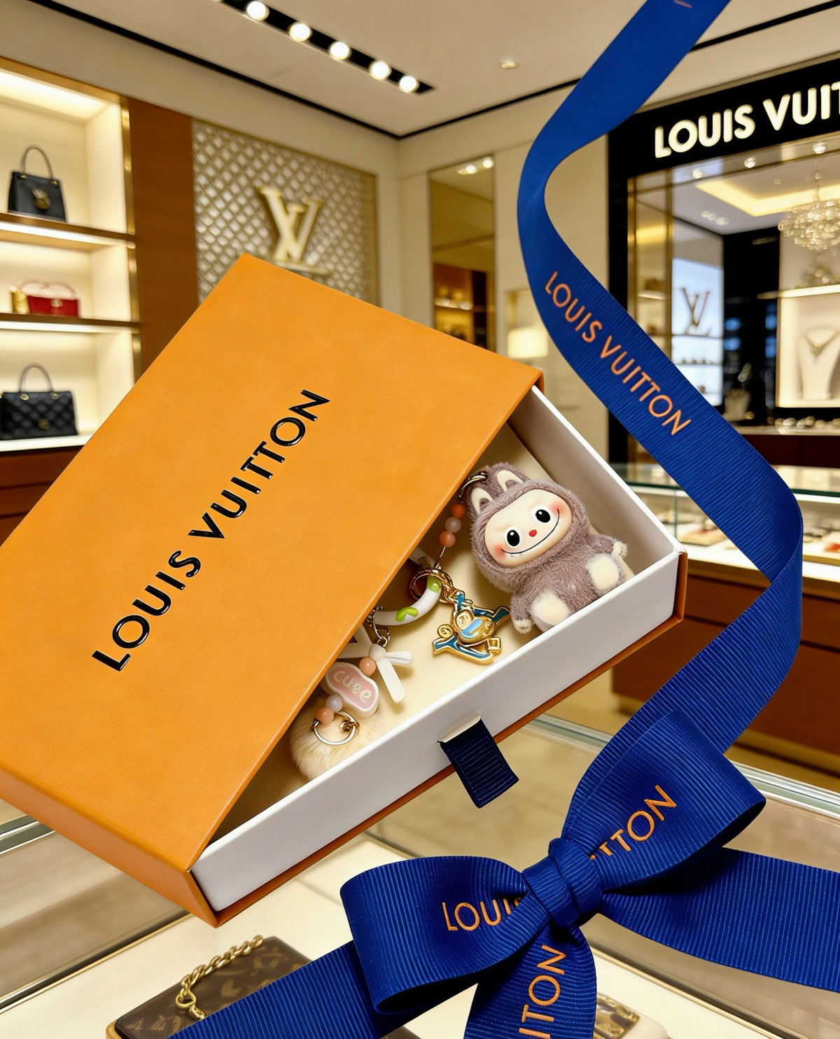 Louis Vuitton White Mini Character Keychain - album image 8