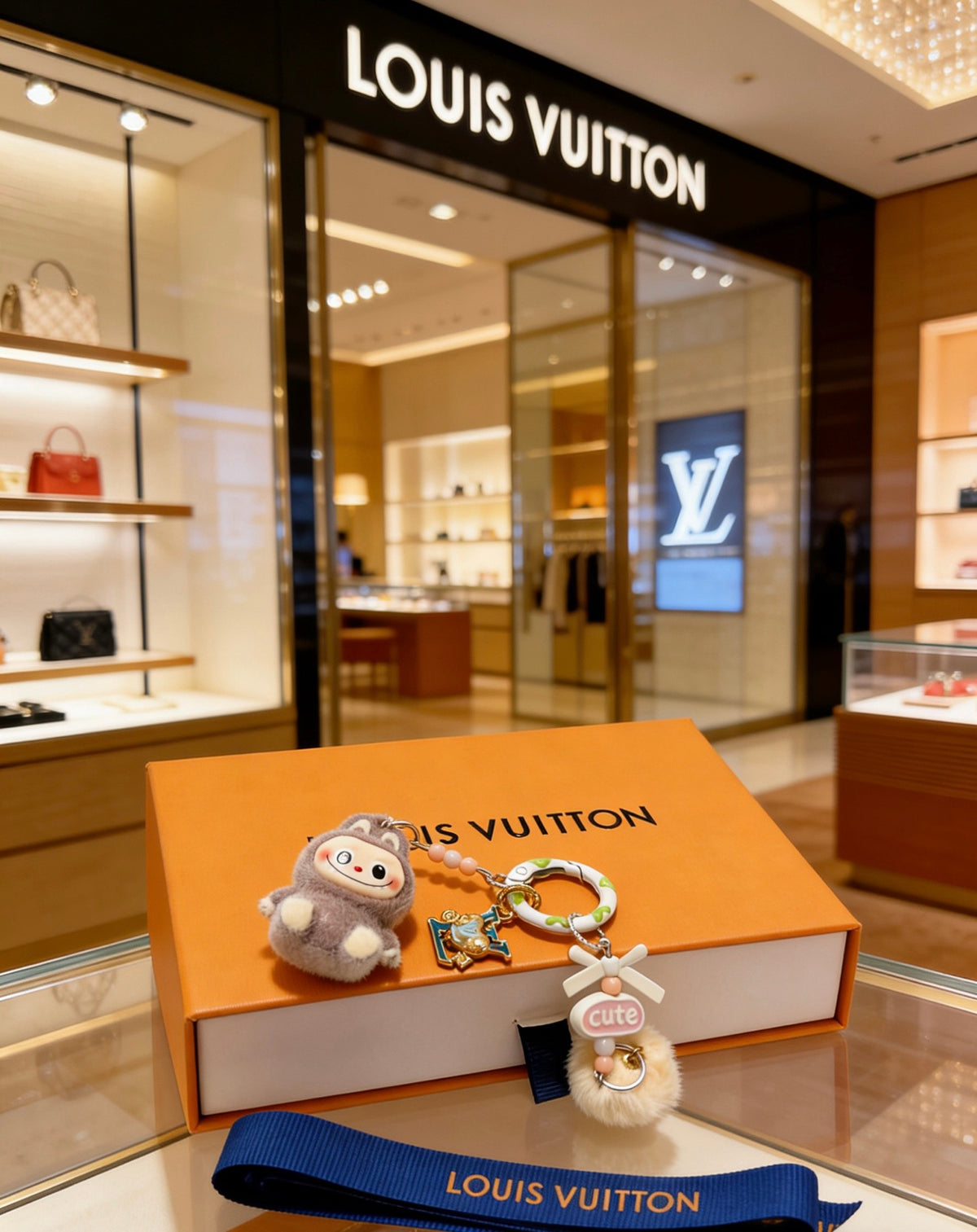 Louis Vuitton White Mini Character Keychain - album image 1