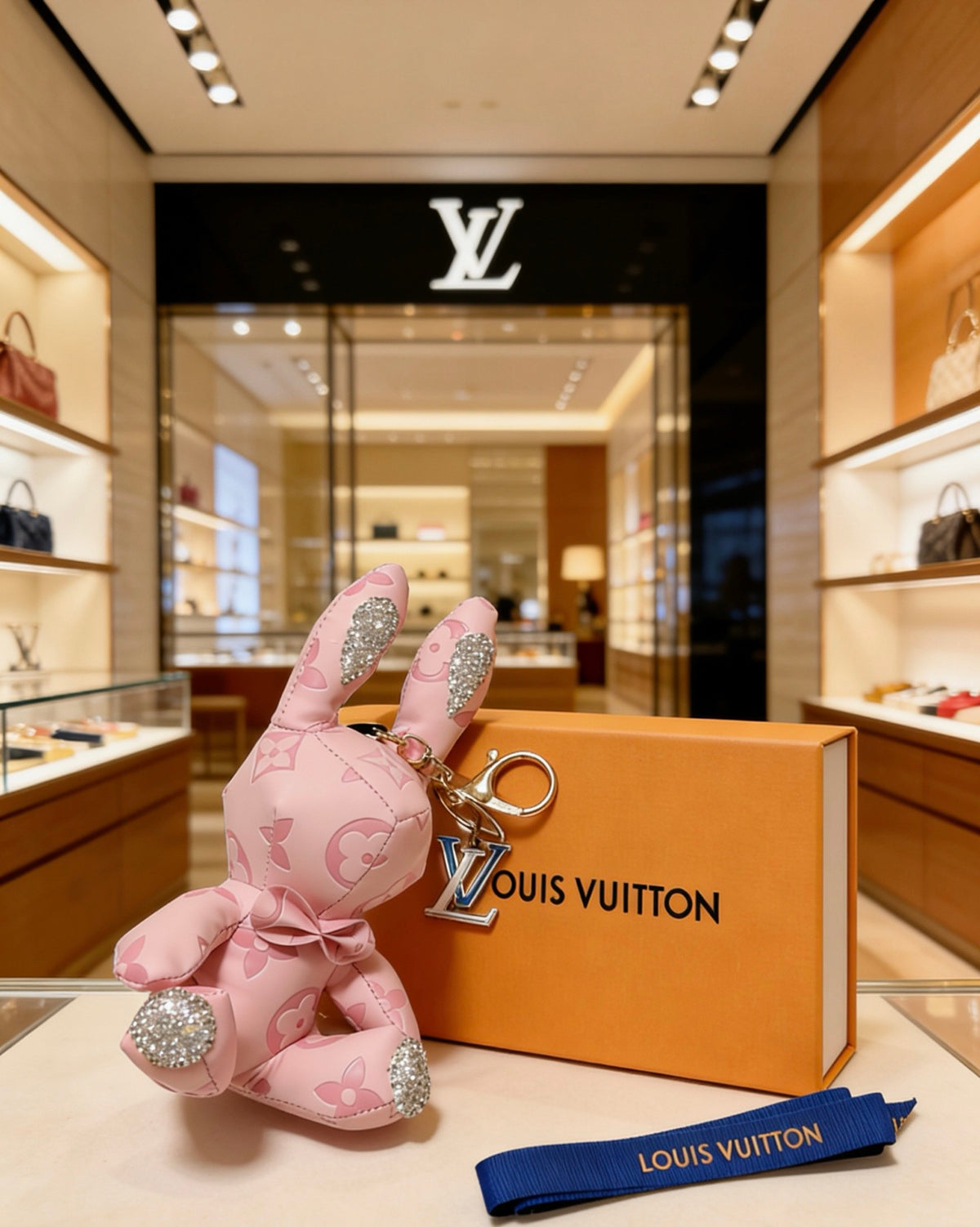 Louis Vuitton Pink Seated Animal Bag Charm - album image 5