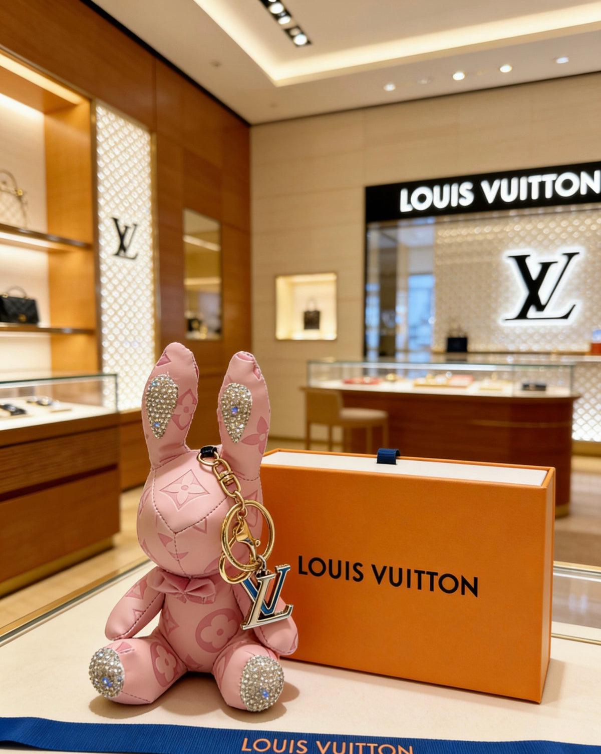 Louis Vuitton Pink Seated Animal Bag Charm - album image 2