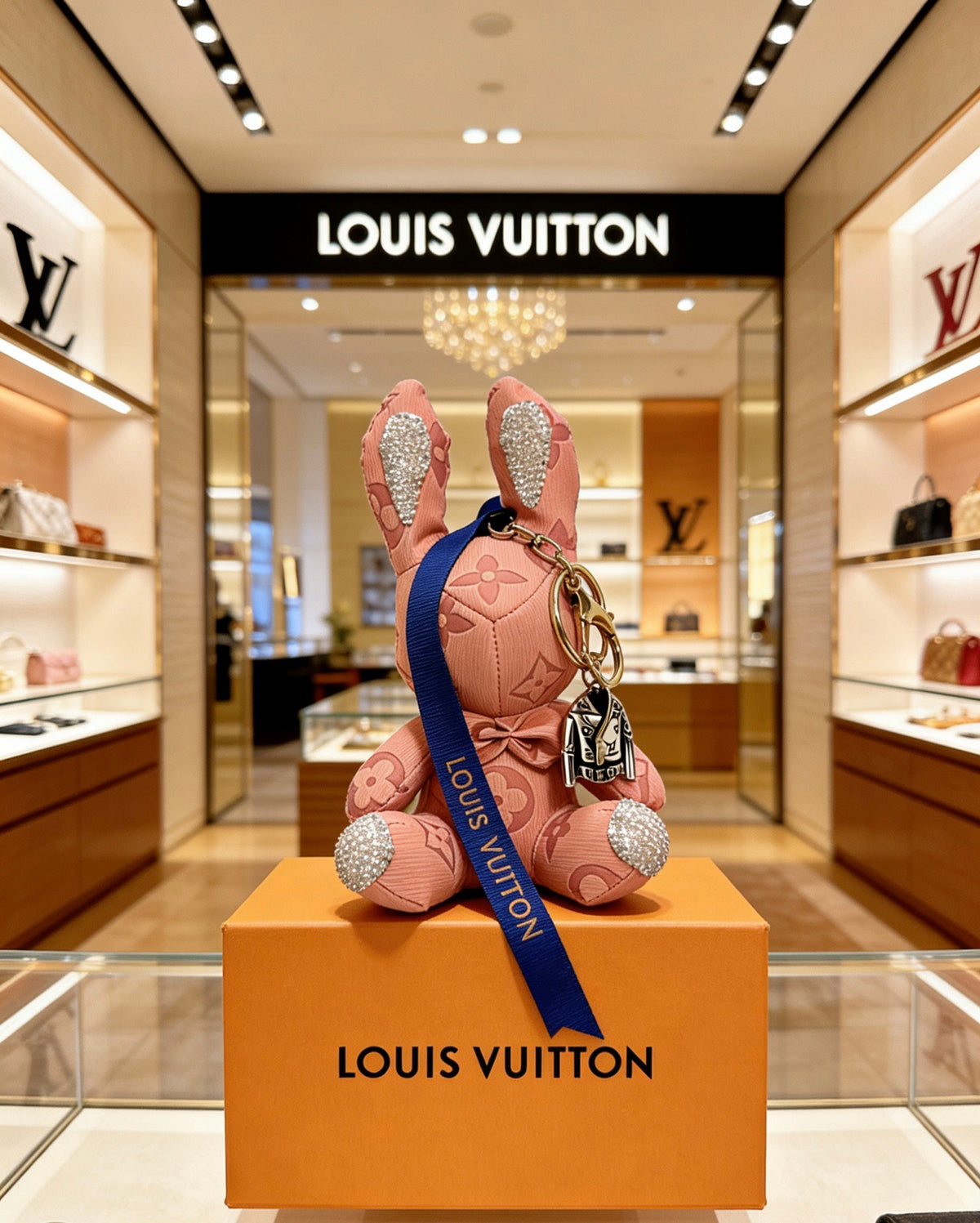 Louis Vuitton Pink Seated Animal Bag Charm - album image 2