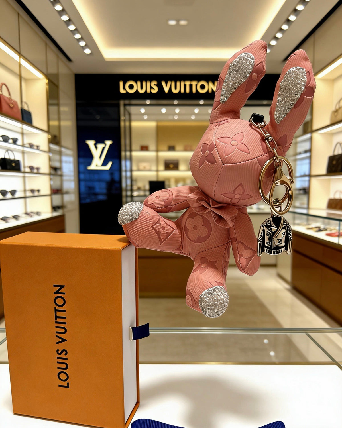 Louis Vuitton Pink Seated Animal Bag Charm - album image 4