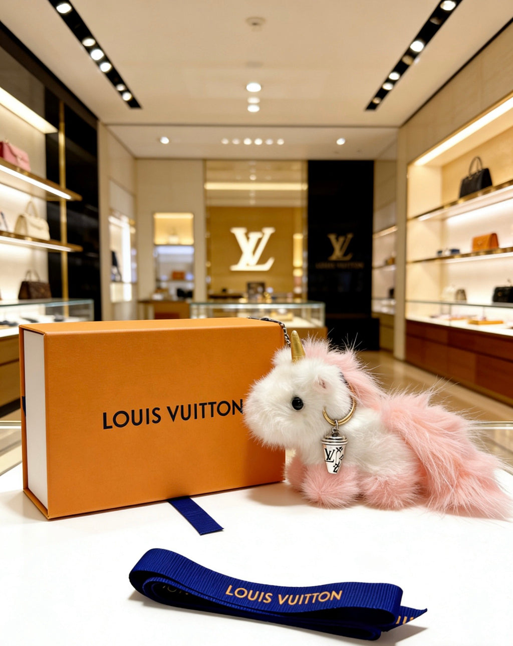 Louis Vuitton Pink Plush Animal Bag Charm - album image 2