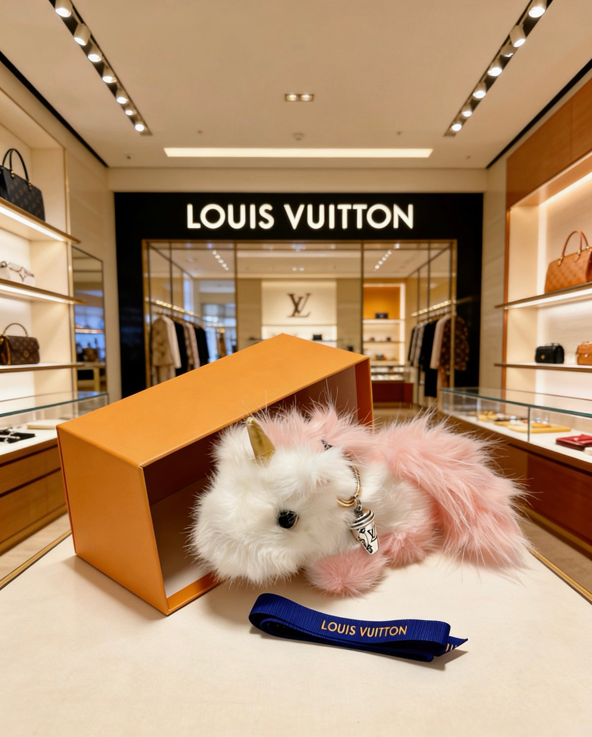 Louis Vuitton Pink Plush Animal Bag Charm - album image 5