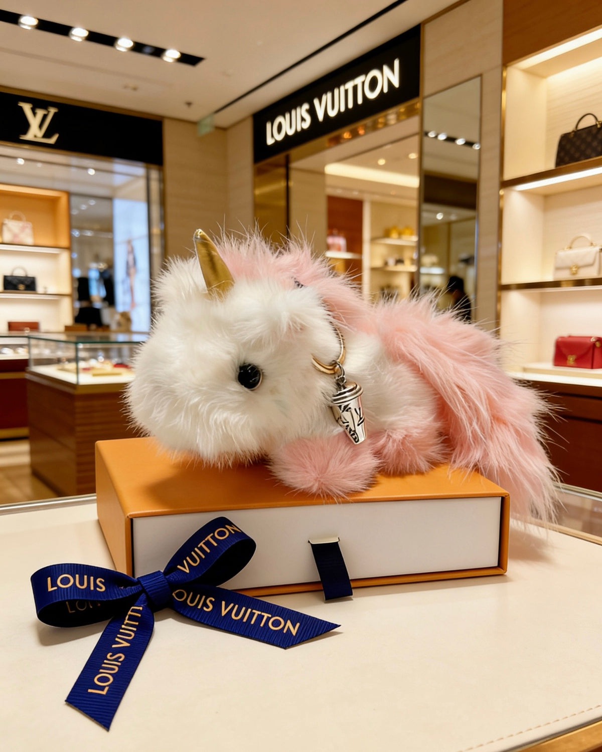 Louis Vuitton Pink Plush Animal Bag Charm - album image 6