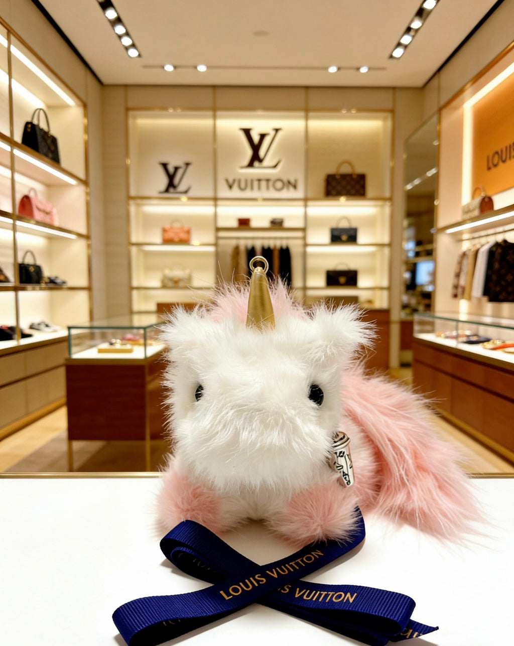 Louis Vuitton Pink Plush Animal Bag Charm - album image 4