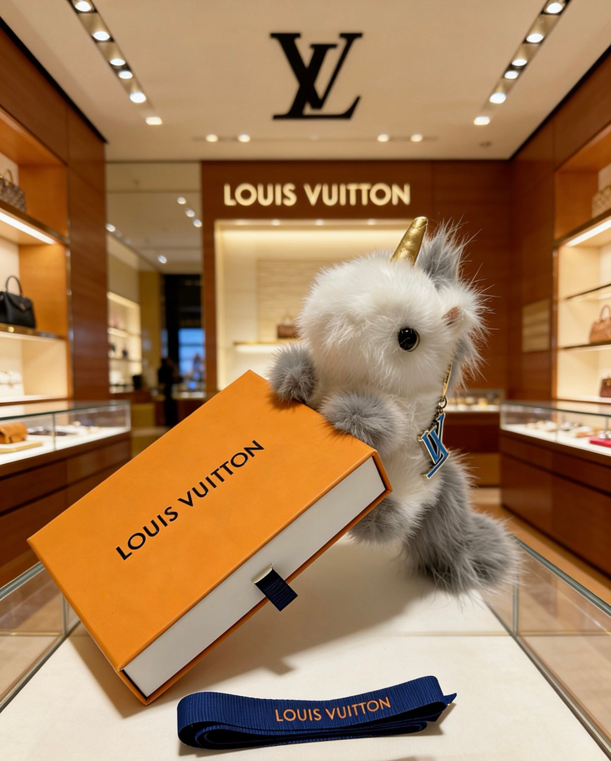 Louis Vuitton Pale Blue Plush Animal Bag Charm - album image 2