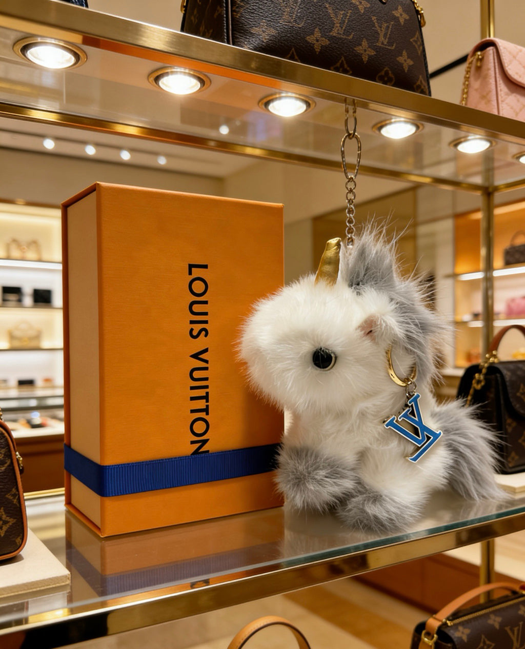 Louis Vuitton Pale Blue Plush Animal Bag Charm - album image 4
