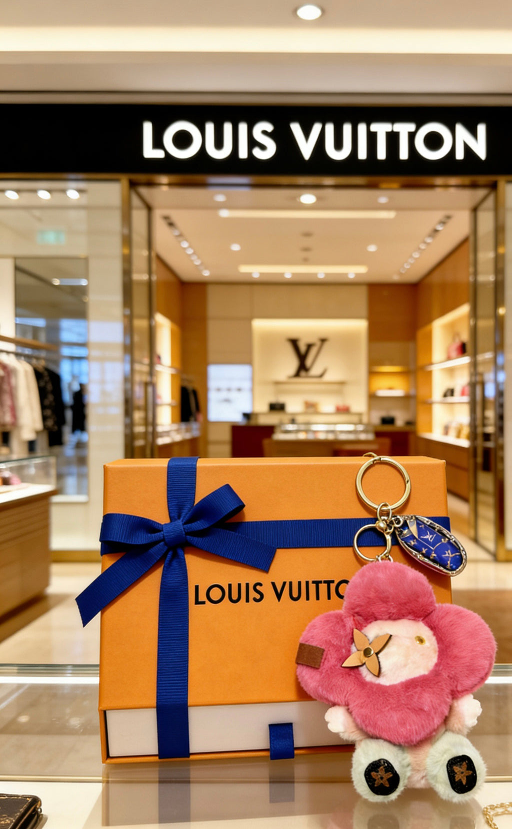 Louis Vuitton Pink Flower Plush Character Bag Charm - album image 4
