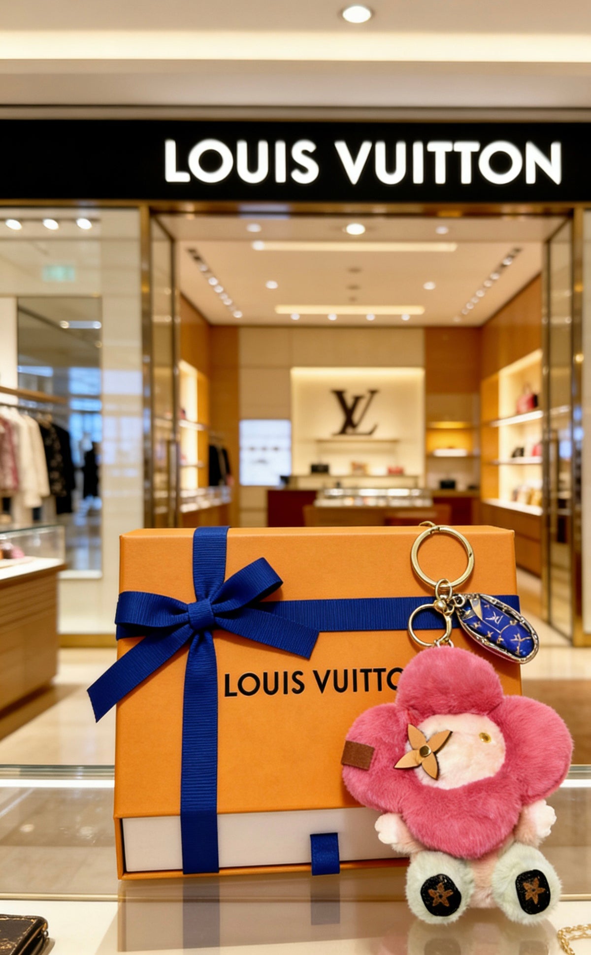 Louis Vuitton Pink Flower Plush Character Bag Charm - album image 4