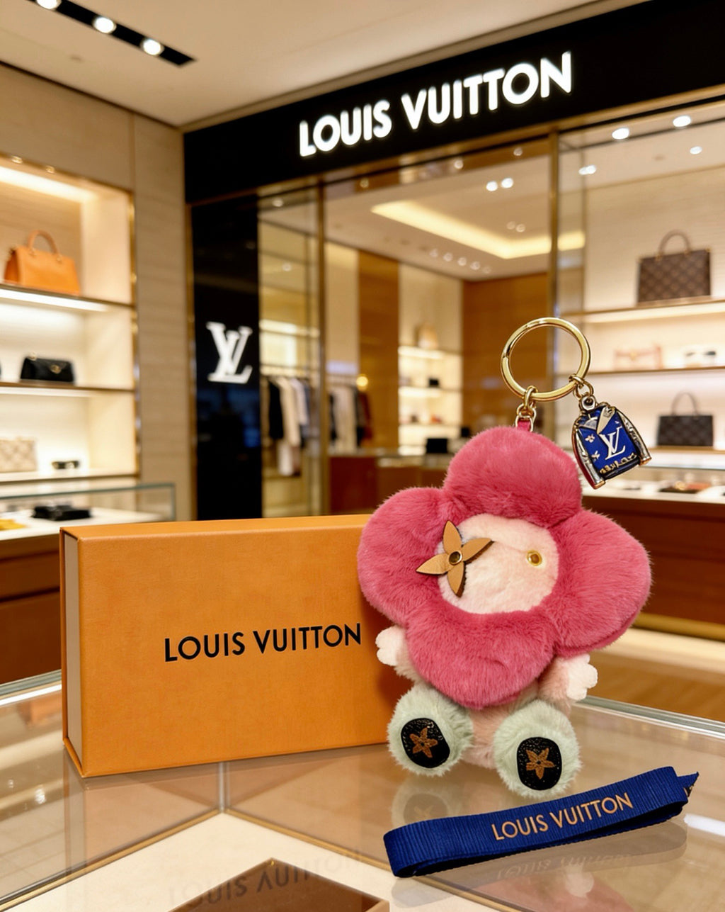 Louis Vuitton Pink Flower Plush Character Bag Charm - album image 1
